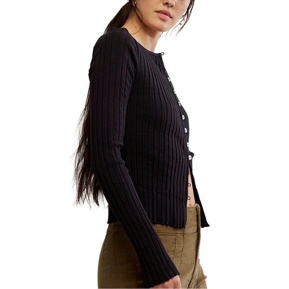 Brand New With Tags Free People Black Tilly Cardigan Size XL - Picture 4 of 4